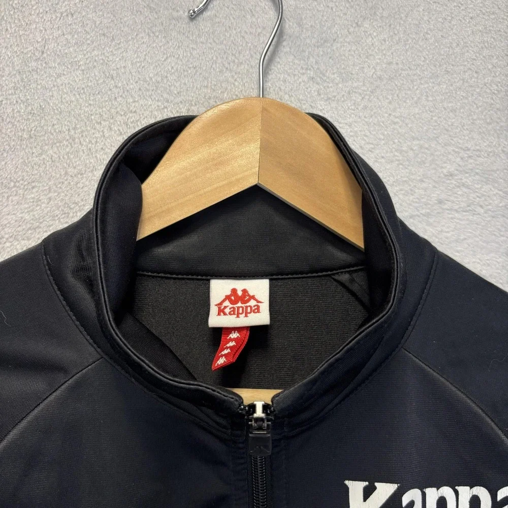 KAPPA‎ Track Jacket Mens Medium Black Full Zip Stretch Logo Gym Athletic Sporty